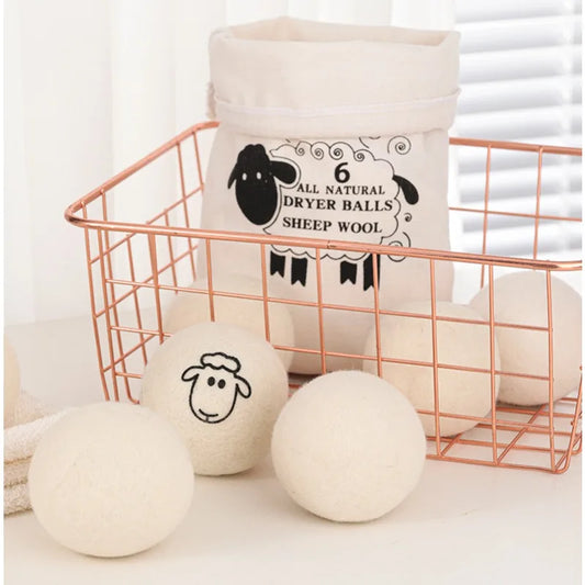 Natural Wool Dryer Balls - Set of 6
